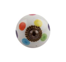 Multicolor Polka Dot Small Ceramic Drawer Knob